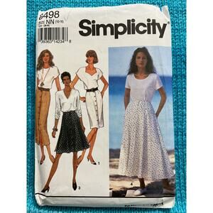 Simplicity 8498 sewing pattern Skirt swing pencil 1990s size 10-16